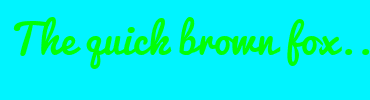 Image with Font Color 00FF07 and Background Color 00F4FF
